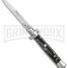 SKM 9" Italian Stiletto Dark Horn Automatic Knife - Bayonet