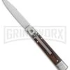 SKM 7.75" Slimline Cocobolo Leverlock Automatic Knife- Satin Swedge