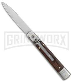 SKM 7.75" Slimline Cocobolo Leverlock Automatic Knife- Satin Swedge