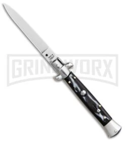 Frank B 9" Italian Stiletto Sim Dark Horn Automatic Knife - Flat