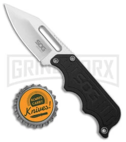 SOG Instinct Black G-10 Fixed Blade Knife (2.3" Satin) NB1012 -Elite Knives Shop SOG Instinct Fixed Blade Black G 10 Satin BHQ 28203 jr bottlecap large