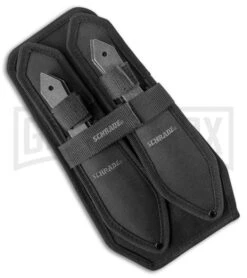 Schrade Black Stonewash Throwing Knife Set With Nylon Sheath - Set Of 6 -Elite Knives Shop Schrade 6 piece throwing set nylon sheath black sw BHQ 62109 er sheath large