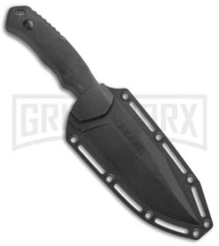 Schrade Steel Driver Black G-10 Clip Point Fixed Blade Knife - Black Plain -Elite Knives Shop Schrade Black Mod DP Fixed AUS 8 G 10 Black BHQ 125129 jr sheath large
