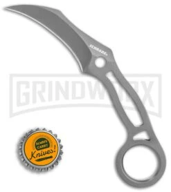 Schrade Karambit Fixed Blade Neck Knife - Gray Plain -Elite Knives Shop Schrade SCH111 karambit neck knife gray BHQ 61893 er size large