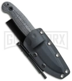 Schrade Small Frontier Micarta Fixed Blade With Ferro Rod - Black SW Plain -Elite Knives Shop Schrade Small Frontier Ferro Rod Micarta Black SW SCHF56M BHQ 62040 jr sheath large