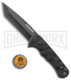 Schrade Regime Black G-10 Tanto Fixed Blade Knife - Black Plain -Elite Knives Shop Schrade Tanto Fixed AUS 8 Steel Balck G 10 Black BHQ 125128 jr bottlecap large