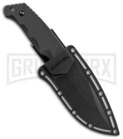 Schrade SCHF49 Black TPE Full Tang Fixed Blade - Black Plain -Elite Knives Shop Schrade full tang black TPE black SCHF49 BHQ 62030 er side large