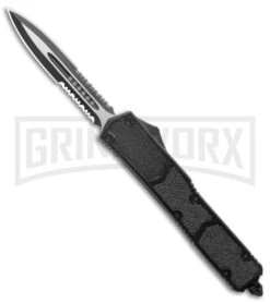Atomic Slim Dagger Black OTF Automatic Knife - Two Tone Serr