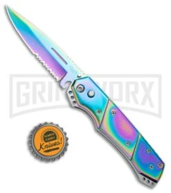 Super Knife Croc Automatic Knife Stainless Rainbow Spectrum (3.5 Spectrum) Serr 7 Super Knife Croc Automatic Knife Stainless Rainbow Spectrum (3.5 Spectrum) Serr -Elite Knives Shop Super Knife Croc Auto Stainless Rainbow Spectrum Spectrum Serr GX 34964 jr bottlecap large