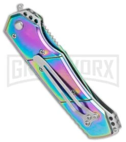 Super Knife Croc Automatic Knife Stainless Rainbow Spectrum (3.5 Spectrum) Serr 6 Super Knife Croc Automatic Knife Stainless Rainbow Spectrum (3.5 Spectrum) Serr -Elite Knives Shop Super Knife Croc Auto Stainless Rainbow Spectrum Spectrum Serr GX 34964 jr side large