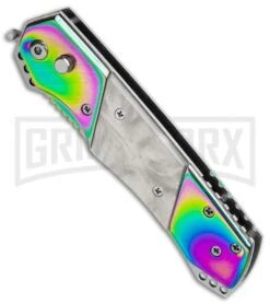 Elite Knives Shop -Elite Knives Shop Super Knife Croc Auto Stainless Rainbow White Spectrum Serr GX 35780 jr spine large