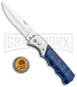 Super Knife Dingo Blue Marble Acrylic Automatic Knife - Satin Serr 7 Super Knife Dingo Blue Marble Acrylic Automatic Knife - Satin Serr -Elite Knives Shop Super Knife Dingo Blue Marble Acrylic Auto Satin Serr GA623SLMBL GX 33492 jr bottlecap large