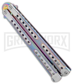 Swift Spectrum Balisong Titanium Coated Butterfly Knife - Spectrum -Elite Knives Shop Swift Spectrum Balisong Ti Coated Butterfly Spectrum GX 39689 jr side large