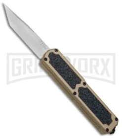 Titan Tan D/A OTF Automatic Knife - Tanto Satin