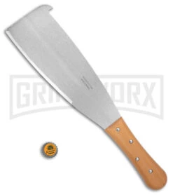 Tramontina 13" Sugar Cane Machete Wood Fixed Blade Knife - Satin Plain -Elite Knives Shop Tramontina 13in Sugar Cane Machete Fixed Blade Wood Satin BHQ 115219 jr bottlecap large