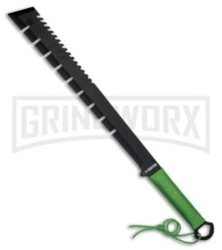 Z-Hunter Liquidator Green Machete - Black Fully Serr