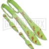Z-Hunter Zombie Machete And Throwing Knife Set Green - Green Plain