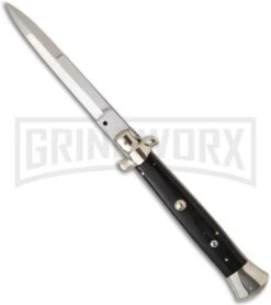 A.G.A. Campolin 15" Italian Stiletto Dark Horn Automatic Knife - Bayonet
