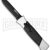 AKC 777 Blackfinger Brushed Aluminum OTF Automatic Knife - Black Plain