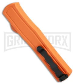 AKC F-20 Orange D/A OTF Dagger Automatic Knife - Satin Plain -Elite Knives Shop akc f 20 da otf auto black Orange aluminum Satin dagger BHQ 177350 jr side large