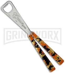 BB Barfly Orange Camo Bottle Opener Butterfly Trainer
