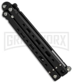 Bear OPS Bear-Song V Black Balisong Butterfly Knife - Black Plain -Elite Knives Shop bear ops b 500 aibk b 35028 side cm large
