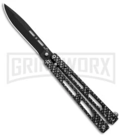 Bear OPS Bear Song IV Sim Carbon Fiber Balisong Butterfly Knife - Black Plain