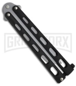 Bear And Son Knives 114AB Large Balisong Butterfly Knife - Bead Blast Tanto -Elite Knives Shop bear son cutlery 5in black butterfly 114ab back large