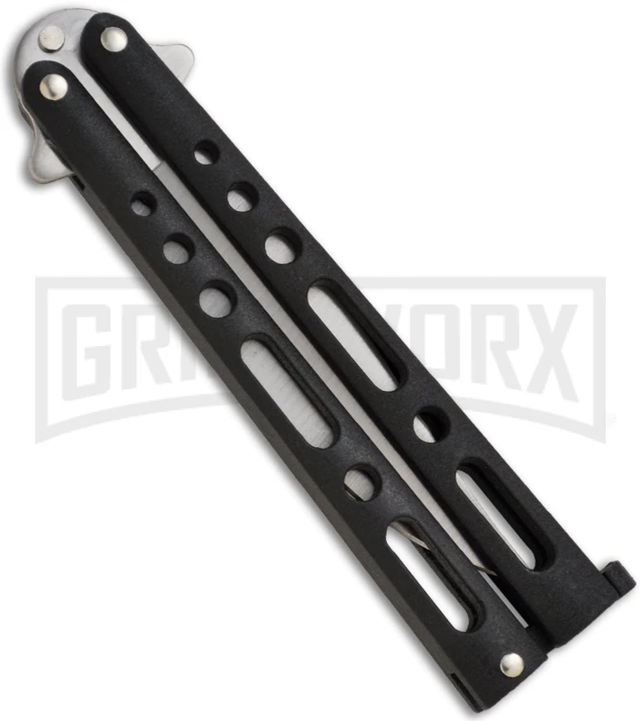 Benchmark BM004 Black Balisong Butterfly Knife - Satin Plain 2 Benchmark BM004 Black Balisong Butterfly Knife - Satin Plain - Image 2