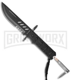 Black Legion Covert Combat Fixed Blade Knife - Black Plain 6 Black Legion Covert Combat Fixed Blade Knife - Black Plain -Elite Knives Shop black legion bv214 bullet cm large