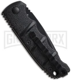 Boker Mini Kalashnikov Black Automatic Knife - Tanto Black Serr -Elite Knives Shop boker kalashnikov mini 01kals73bt back large