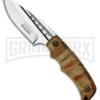 Elk Ridge Evolution Bay Swell Brown Burl Wood Fixed Blade Knife - Mirror Plain