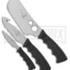 Elk Ridge Ranchland 3-Piece Black Rubber Fixed Blade Knife Set - Satin Plain