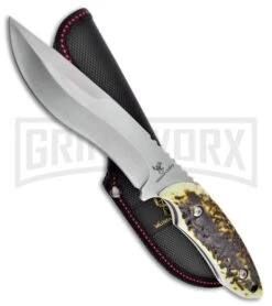 Frost Cutlery Whitetail Silencer Spear Point Fixed Blade Knife - Satin Plain