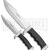 Humvee Two Piece Combo Black Pakkawood Fixed Blade Knives - Mirror Plain