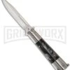 Regal Flipper Black Swirl Balisong Butterfly Knife - Satin Plain