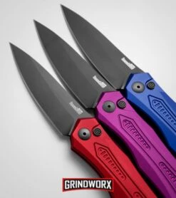 Kershaw Launch 6 Red Automatic Knife - Black Plain -Elite Knives Shop kershaw launch 6 purple blue red dl vertical confetti large