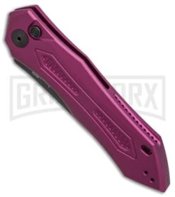 Kershaw Launch 6 Purple Automatic Knife - Black Plain -Elite Knives Shop kershaw launch 6 purple ker7800purblk BHQ 37458 er spine large
