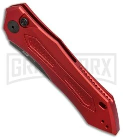 Kershaw Launch 6 Red Automatic Knife - Black Plain -Elite Knives Shop kershaw launch 6 red ker7800rdblk BHQ 37456 er spine large