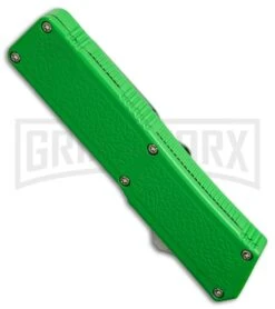 Lightning Zombie Green D/A OTF Automatic Knife - Black Dagger Serr -Elite Knives Shop lightning green black dagger serr bottom cm large