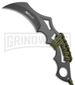 M-Tech Modified Karambit Fixed Blade Neck Knife - Black Plain