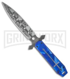 M-Tech Gothic Knifeskull Dagger Blue Fixed Blade Knife - Graphic Plain