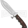 Rite Edge Military Commemorative Wood Fixed Blade Knife - Satin Plain