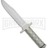 Rite Edge Survival Brawl Gray Aluminum Fixed Blade Knife - Satin Plain