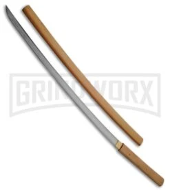 Rite Edge Timber Gleam Sword Brown Oak Fixed Blade Knife - Gray Plain