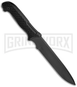 Schrade SCHF52 Frontier Black TPE Fixed Blade Knife - Black Plain -Elite Knives Shop schrade fixed schf52 cm spine large