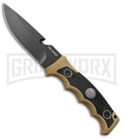 Tac-Force SureFire Tan Fixed Blade Knife - Black Plain