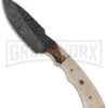 Tallen Hunting Camel Bone Stag Horn Fixed Blade Knife - Damascus Plain