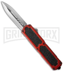 Titan Red D/A OTF Automatic Knife - Dagger Satin Plain